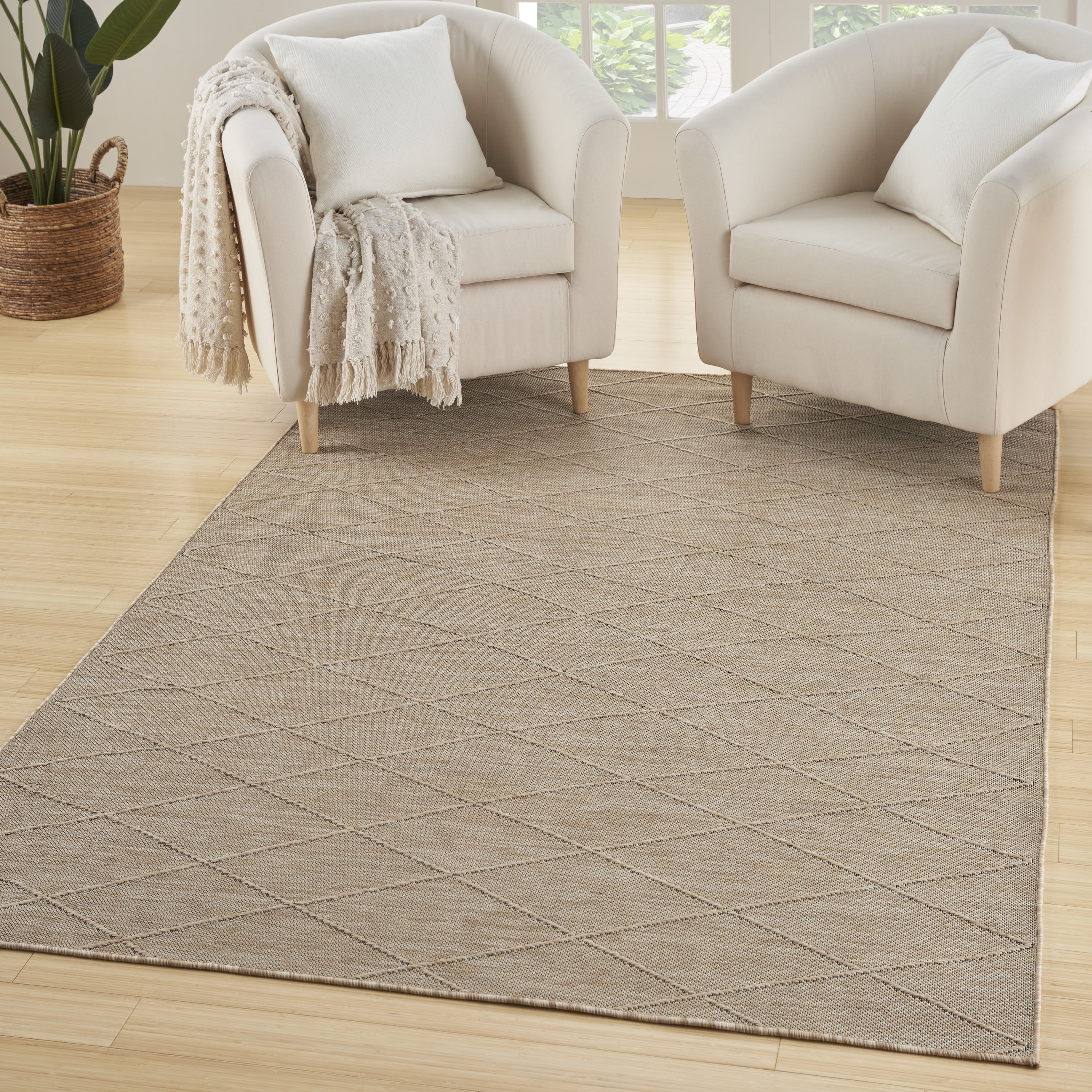 Nourison Practical Solutions Indoor/Outdoor Natural 6' x 9' Area Rug (6x9)