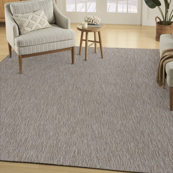 Nourison Practical Solutions Outdoor Grey Mocha 10' x 14' Area Rug (10x14)