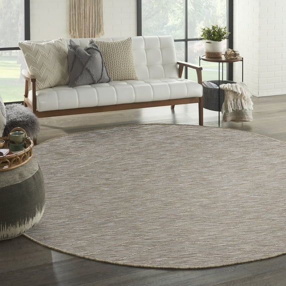 Nourison Practical Solutions Outdoor Grey Mocha 8' x Round Area Rug (8 Round)