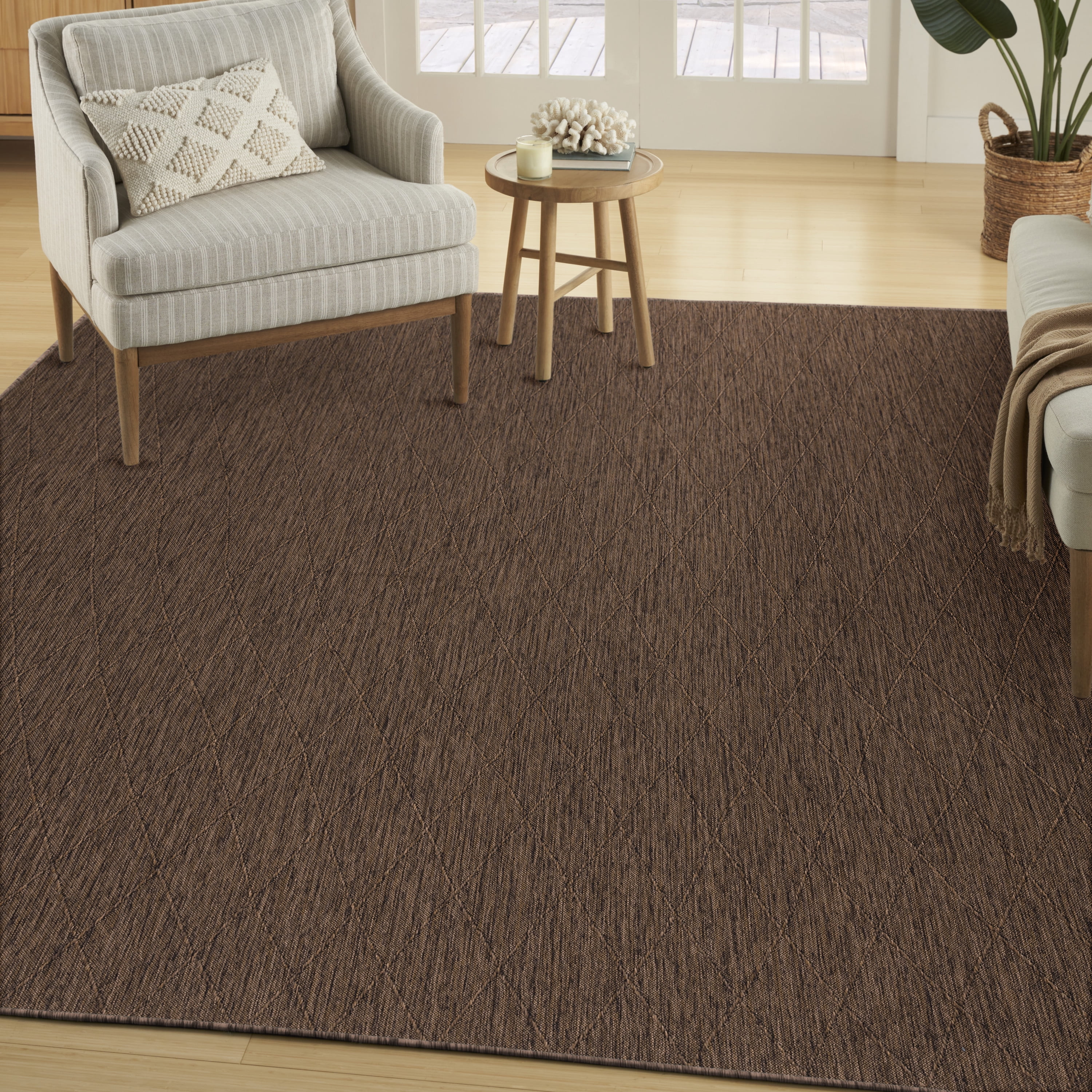 Nourison Practical Solutions Outdoor Mocha 10' x 14' Area Rug (10x14 ...