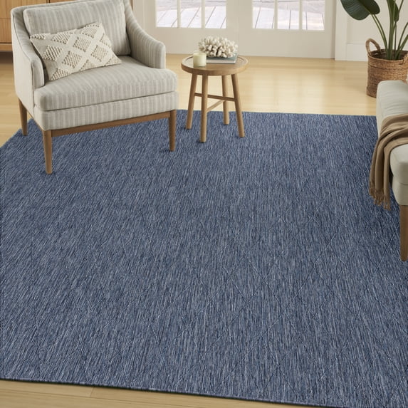 Nourison Practical Solutions Outdoor Navy Blue 10' x 14' Area Rug (10x14)