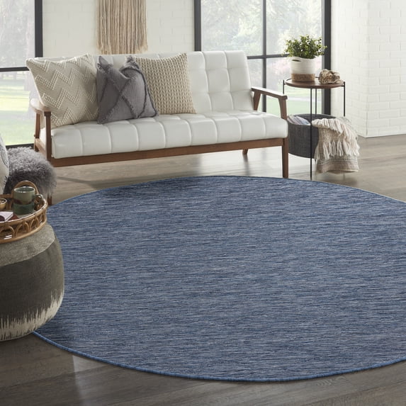 Nourison Practical Solutions Outdoor Navy Blue 8' x Round Area Rug (8 Round)