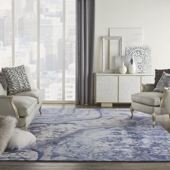Nourison Prismatic Modern Abstract Blue 9'9" x 13'9" Area Rug, (10' x 14')