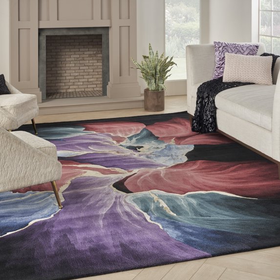 Nourison Prismatic Modern Black 8'6" x 11'6" Area Rug (9x12)