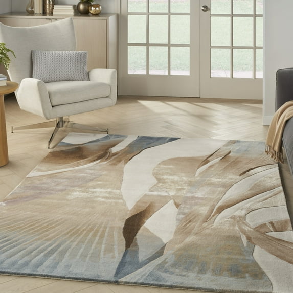 Nourison Prismatic Modern Sand 3'9" x 5'9" Area Rug (4x6)