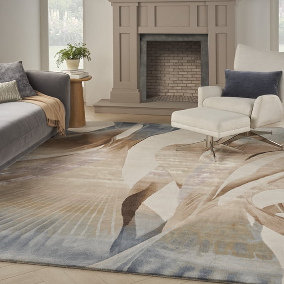 Nourison Prismatic Modern Sand 8'6" x 11'6" Area Rug (9x12)