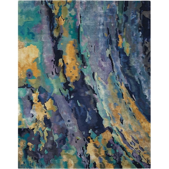 Nourison Prismatic Silver/Blue Area Rug Silver/Blue 5'6" x 7'5"