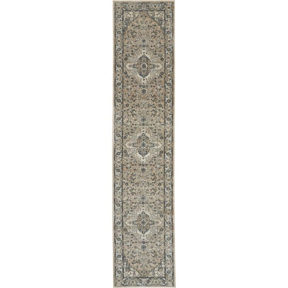 Nourison Quarry 2'2 x 12' Beige/Grey Area Rug