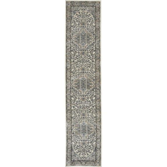 Nourison Home Nourison Quarry 2'2 x 12' Ivory/Grey Area Rug