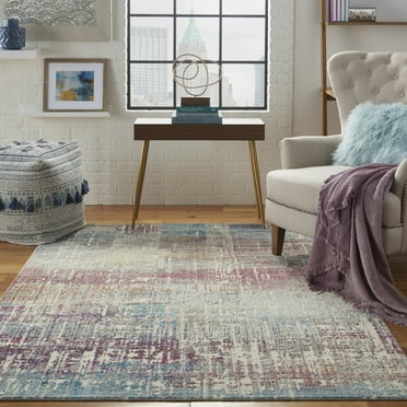 Nourison Radiant Distressed Ombre Ivory/Multicolor Area Rug