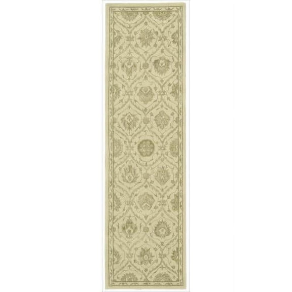 Nourison  Regal Hand-tufted Area Rug Black 2'3" x 8' Runner Handmade 8' Runner Beige