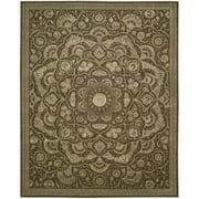 Nourison Regal Hand-tufted Area Rug Brown 23" x 8 Runner Synthetic, Silk, Wool 8 Runner Beige Transitional, Classic