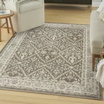 Nourison Renewed 5'3" x 7'3" Ivory Mocha Vintage Indoor Rug