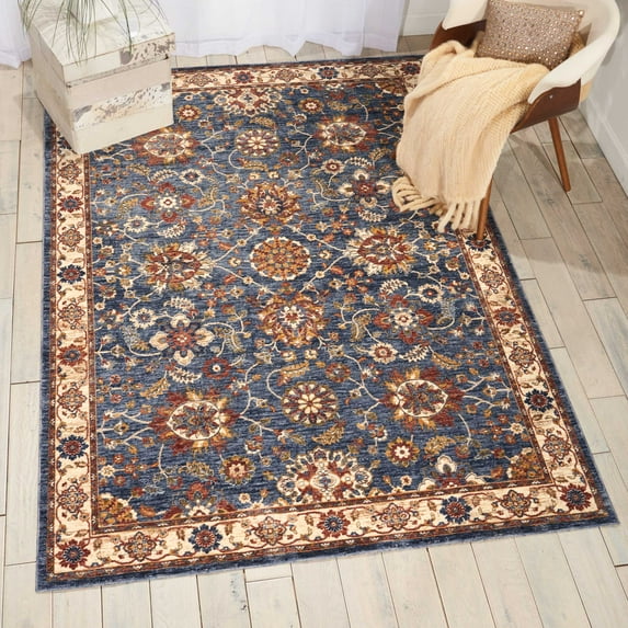 Nourison Reseda Vintage Blue 5'3" x 7'6" Area Rug, (5x8)