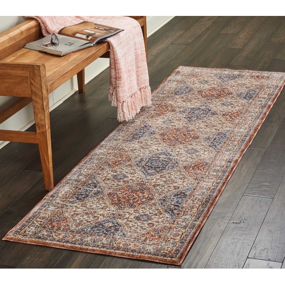 Nourison Reseda Vintage Multicolor 2'3" x 7'6" Area Rug, (2x8)
