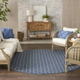 thumbnail image 1 of Nourison Reversible Indoor Outdoor 8' x Round Blue Modern Rug, 1 of 10