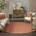 thumbnail image 1 of Nourison Reversible Indoor Outdoor 8' x Round Coral Modern Rug, 1 of 10