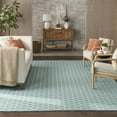 thumbnail image 1 of Nourison Reversible Indoor Outdoor 9' x 12' Aqua Modern Rug, 1 of 10