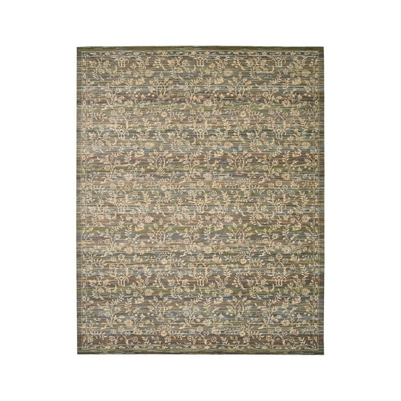 Nourison Rhapsody Blue/Moss Area Rug RH012 8'6" x 11'6"