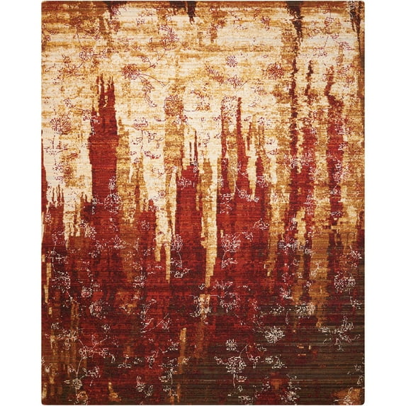 Nourison Rhapsody Gold/Garnet Area Rug RH006 8'6" x 11'6"