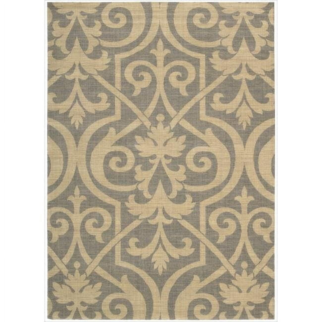 Handmade Slate Wool and Viscose 5' x 7' Rug