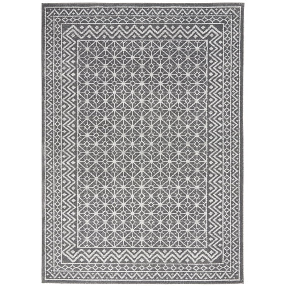 Nourison Royal Moroccan 5'3" x 7'3" (5' x 7') Charcoal/Silver Area Rug Bohemian Moroccan Distressed by Nourison