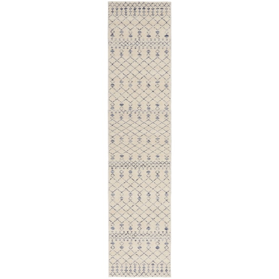 Nourison Royal Moroccan RYM03 Indoor only Area Rug - Beige Blue 2'3" x 12'