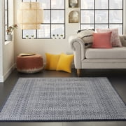 Nourison Royal Moroccan Geometric Navy/Grey 3 x 5 Area Rug, 3x5