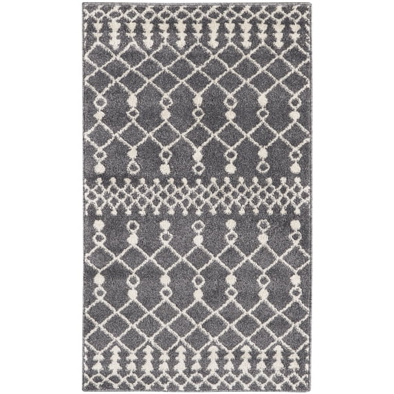 Nourison Royal Moroccan Trellis Charcoal/Ivory 2'2" x 3'9" Area Rug, (2x4)