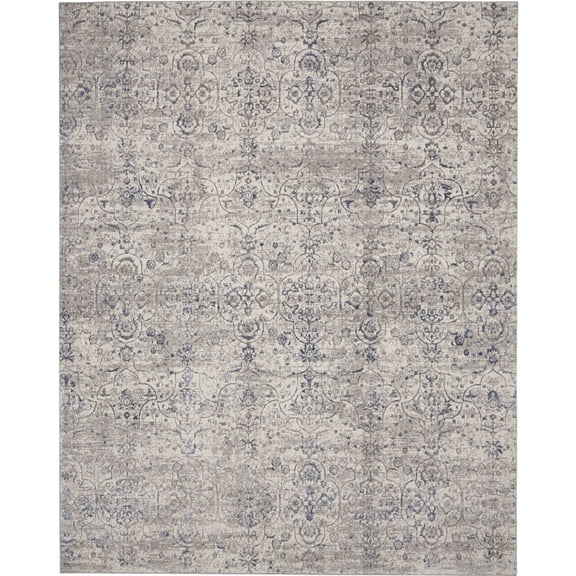Nourison Royal Terrace Botanical Indoor Area Rug Beige Blue 7'10" x 9'10"
