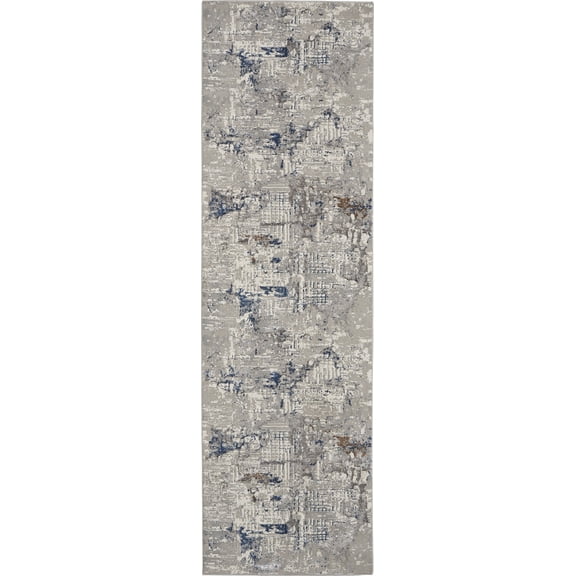 Nourison Royal Terrace Indoor Area Rug - 2'2" x 7'6" Ivory Blue