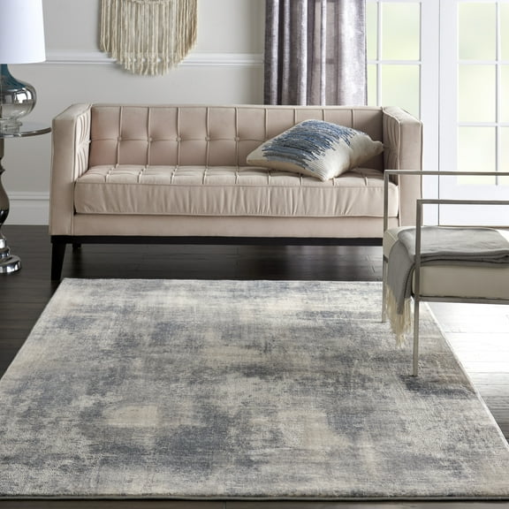 Nourison Rustic Textures Abstract Blue/Ivory 3'11" x 5'11" Area Rug, (4x6)