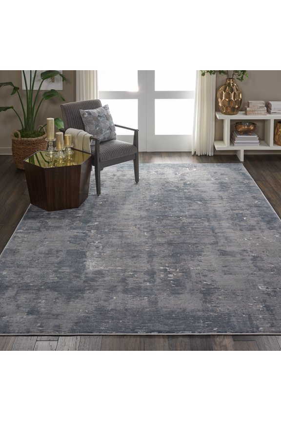 Rustic Textures Abstract Grey 7'10" x 10'6" Area Rug, (8x11)