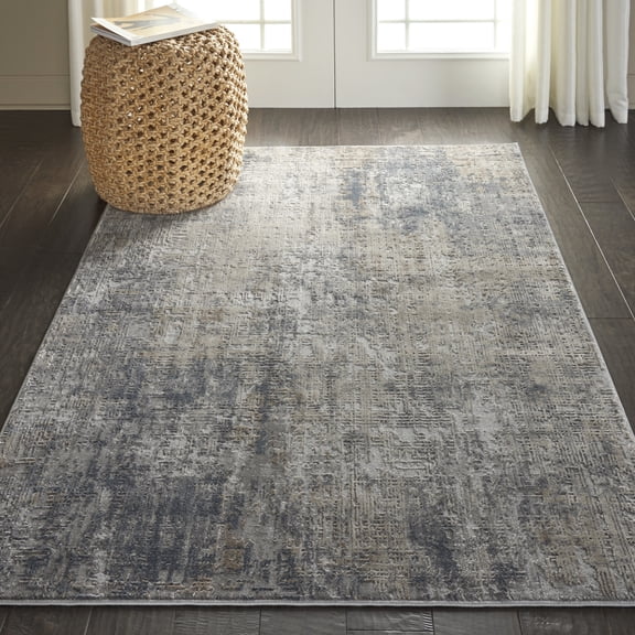 Nourison Rustic Textures Abstract Grey/Beige 3'11" x 5'11" Area Rug, (4x6)
