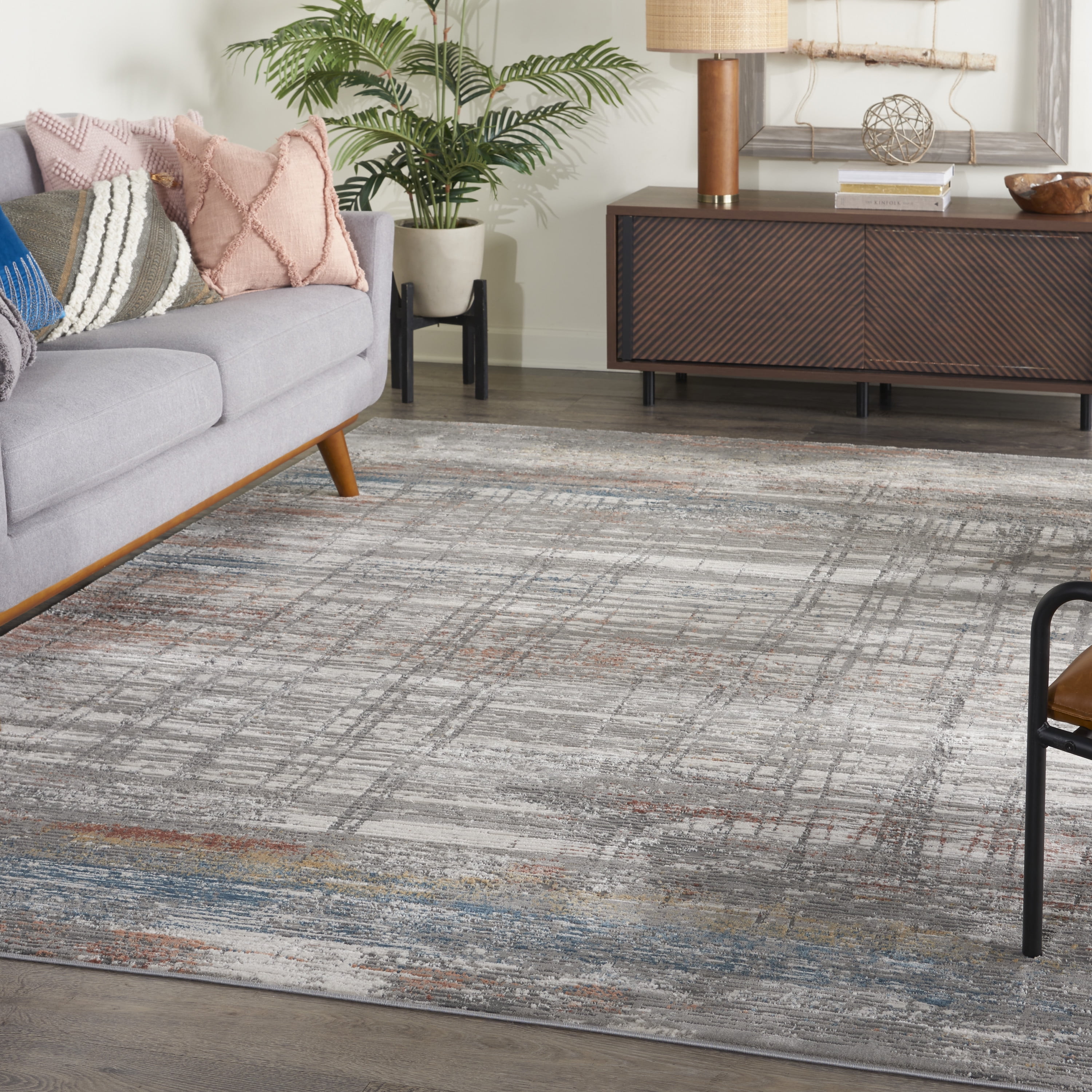 Abstract Mineral Tones 9'3" x 12'9" Synthetic Area Rug