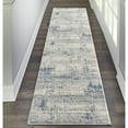 thumbnail image 1 of Nourison Rustic Textures Abstract Ivory/Blue 2'2" x 7'6" Area Rug, (2x8), 1 of 7