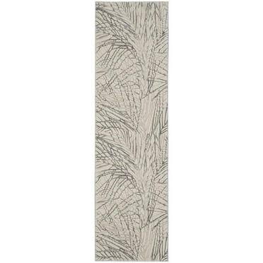 Nourison Rustic Textures Abstract Ivory/Grey 2'2" x 7'6" Area Rug, (2x8)