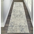 thumbnail image 1 of Nourison Rustic Textures Abstract Ivory/Grey/Blue 2'2" x 7'6" Area Rug, (2x8), 1 of 7
