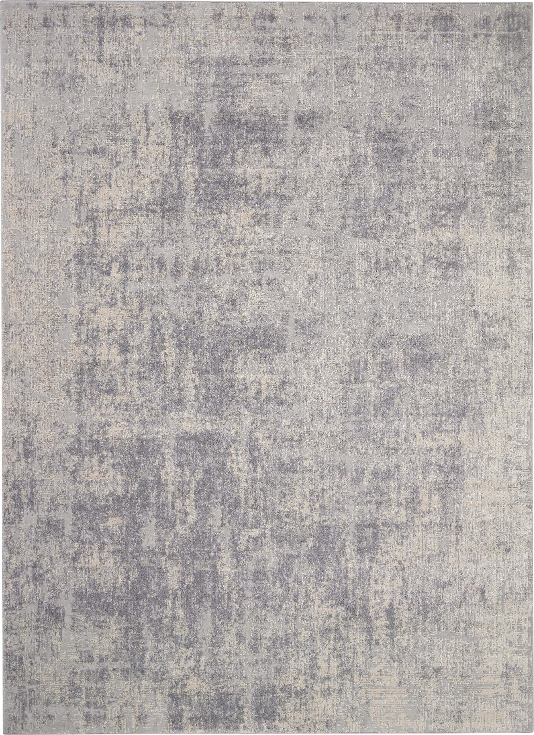 Ivory and Silver Abstract Rectangular Area Rug 7'10" x 10'6"