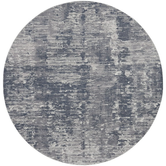 Nourison Rustic Textures Painterly Indoor Rug Grey 5'3" x Round