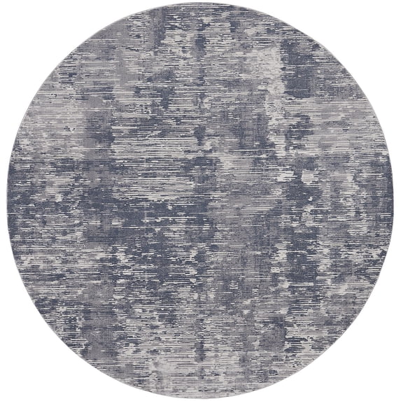 Nourison Rustic Textures Painterly Indoor Rug Grey 5'3" x Round