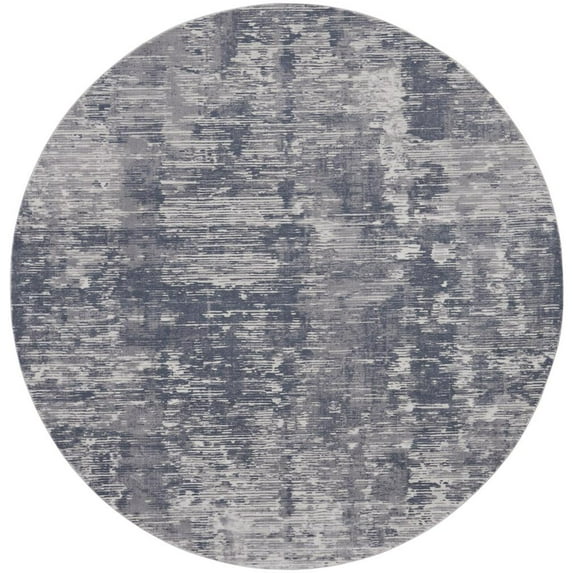 Nourison Rustic Textures Painterly Indoor Rug Grey 7’10” x Round