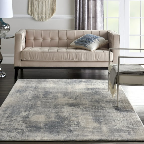 Nourison Rustic Textures Rustic Blue/Ivory 6' x 9' Area Rug, (6x9)