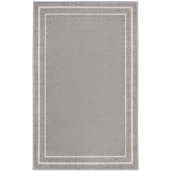 Nourison Sandy Indoor / Outdoor Solid Area Rug Grey/Ivory 3' x 5' 3' x 5' Grey Rectangle