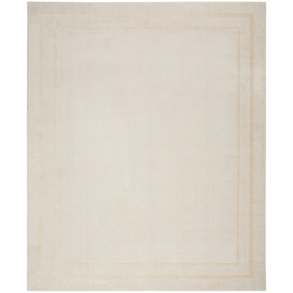 Nourison Sandy Indoor / Outdoor Solid Area Rug Ivory/Gold 10' x 14' 10' x 14' Blue Rectangle