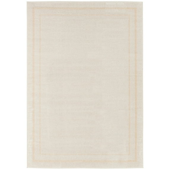 Nourison Sandy Indoor / Outdoor Solid Area Rug Ivory/Gold 4' x 6' 4' x 6' Blue Rectangle
