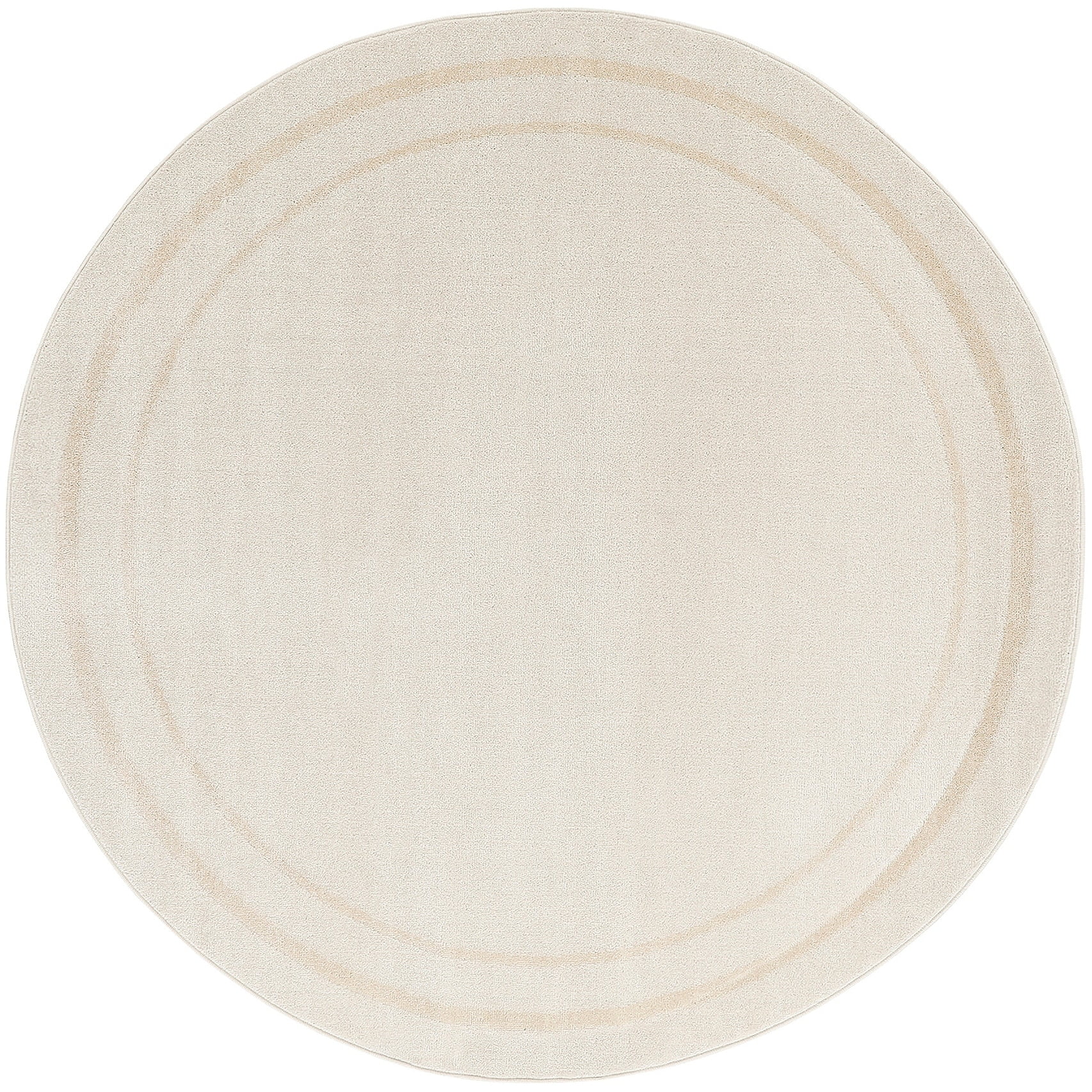 Ivory Round Synthetic Easy Care Indoor/Outdoor Rug