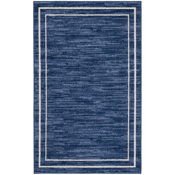 Nourison Sandy Indoor / Outdoor Solid Area Rug Navy/Ivory 3' x 5' 3' x 5' Blue Rectangle