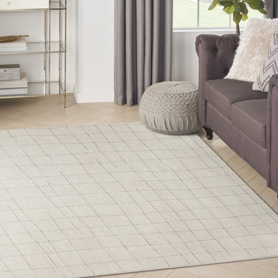 Nourison Santa Cruz Abstract Ivory Grey 3'11" x 5'11" Area Rug (4x6)