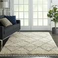 thumbnail image 1 of Nourison Scandinavian Shag Contemporary Ivory/Grey 5'3" x 7'9" Area Rug, (5x8), 1 of 9